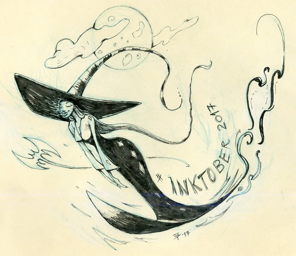 Inktober2017 04 SurfingWitch